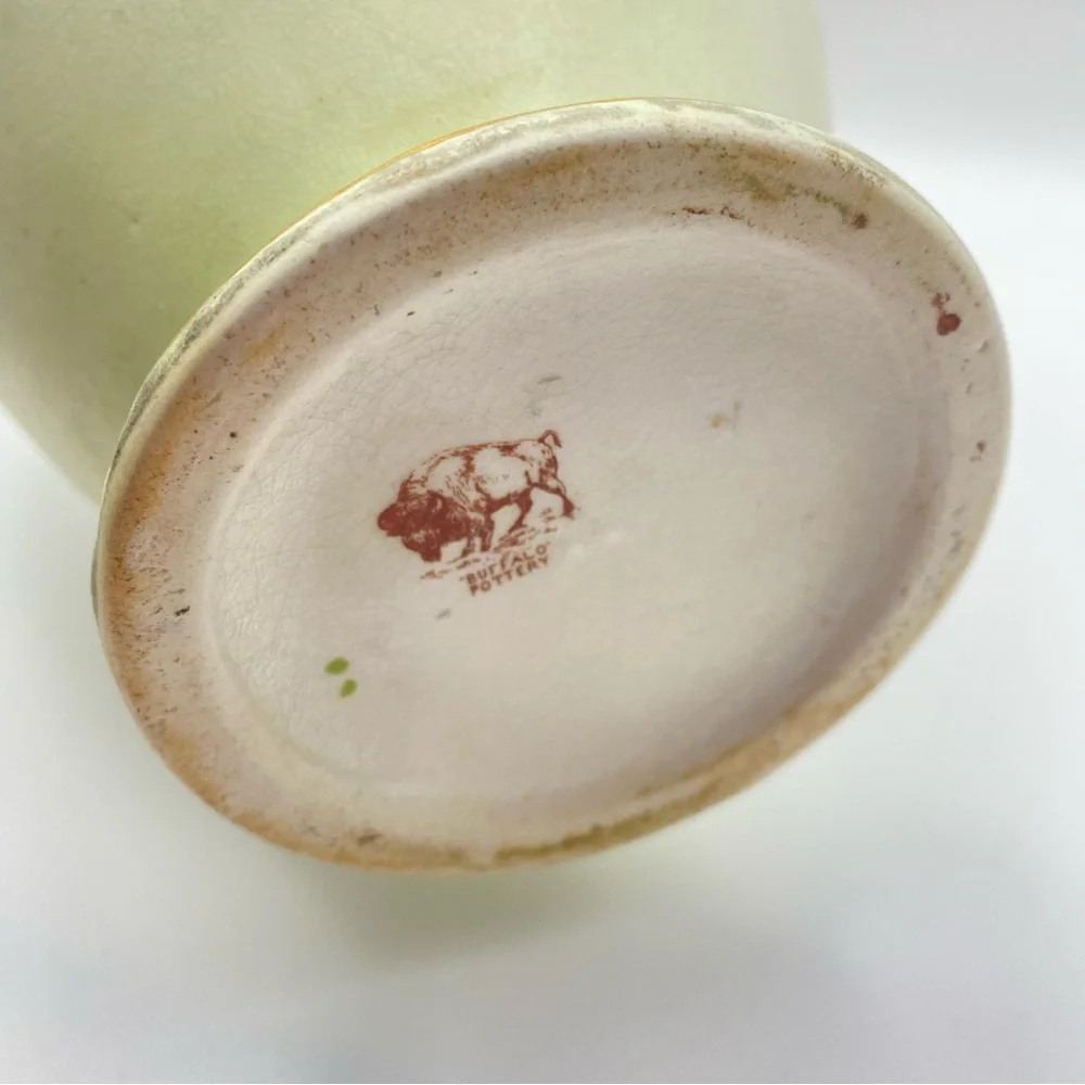 Antique Buffalo Pottery Porcelain Vase Early 1900’s Gilded Lily 10” Victorian